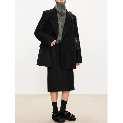 老錢風復古灰色高領麻花毛衣女冬季高級感繙領針織衫寬鬆上衣加厚