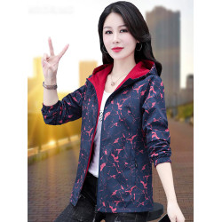 短外套女士春秋季薄2025年新款爆早秋裝沖鋒衣媽媽兩面穿夾克上衣