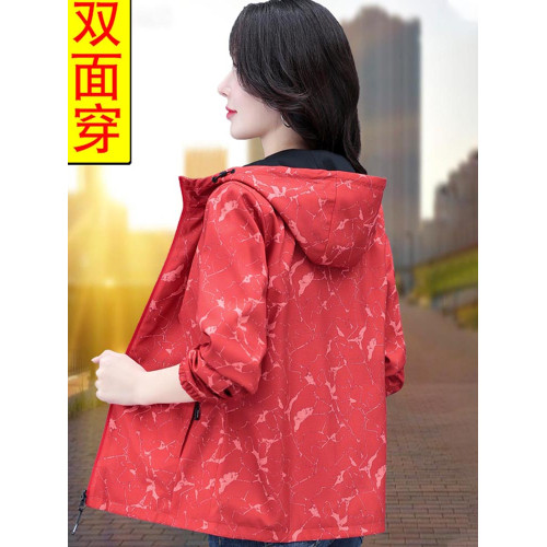 短外套女士春秋季薄2025年新款爆早秋裝沖鋒衣媽媽兩面穿夾克上衣 短外套女士春秋季薄2025年新款爆早秋裝沖鋒衣媽媽兩面穿夾克上衣