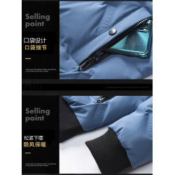 稻草人羽絨服男士冬季2025新款連帽雙面穿短款外套白鴨絨加厚上衣