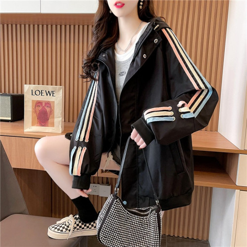 大碼女裝夾克開衫風衣外套女2025年春秋新款爆款沖鋒衣胖mm上衣潮