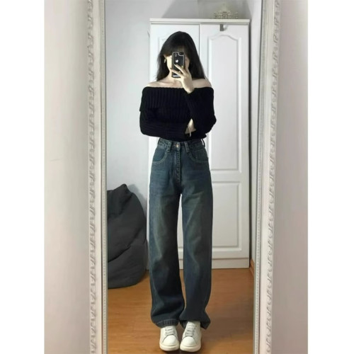 秋冬內搭黑色一字肩法式毛衣女2026新款針織露肩打底衫上衣秋冬季