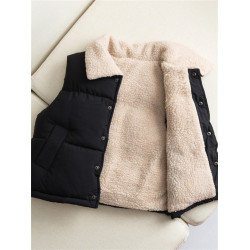 兒.童加絨加厚羽絨棉馬甲5秋冬季新款男女寶寶韓版羊羔絨馬夾背心