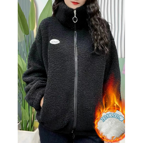 短外套女加厚一體絨秋冬季新款減齡洋氣加絨顆粒絨保暖羊羔毛上衣 短外套女加厚一體絨秋冬季新款減齡洋氣加絨顆粒絨保暖羊羔毛上衣