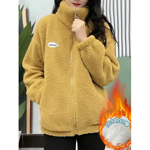 短外套女加厚一體絨秋冬季新款減齡洋氣加絨顆粒絨保暖羊羔毛上衣 短外套女加厚一體絨秋冬季新款減齡洋氣加絨顆粒絨保暖羊羔毛上衣