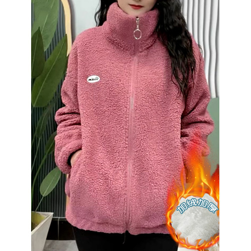 短外套女加厚一體絨秋冬季新款減齡洋氣加絨顆粒絨保暖羊羔毛上衣 短外套女加厚一體絨秋冬季新款減齡洋氣加絨顆粒絨保暖羊羔毛上衣