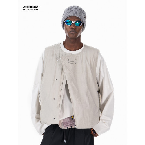 AOGZ羽絨服馬甲男款輕薄外穿2025新款90白鴨絨美式情侶背心馬夾女