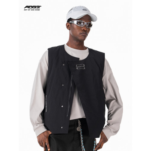 AOGZ羽絨服馬甲男款輕薄外穿2025新款90白鴨絨美式情侶背心馬夾女