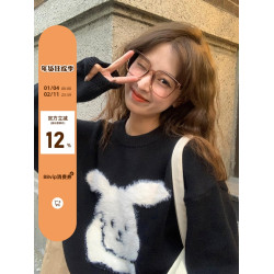 陸小團團毛絨卡通毛衣慵嬾冬季韓系卡通軟糯洋氣小衆設計感上衣女