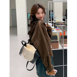 美拉德短款麂皮絨外套女春秋裝美式復古慵懶chic又酷又颯皮衣夾克