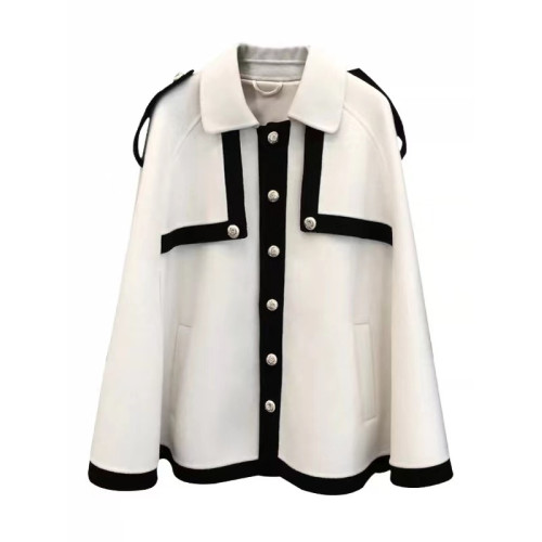 小香風鬭篷外套女2025秋冬新款赫本風高級感寬松羊絨法式短款大衣 小香風鬭篷外套女2025秋冬新款赫本風高級感寬松羊絨法式短款大衣