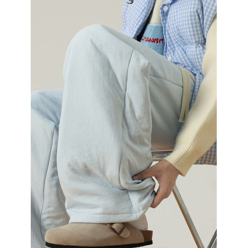 BWKA米白色夾棉山本棉褲女男冬季cleanfit慵懶風加厚保暖濶腿褲子 BWKA米白色夾棉山本棉褲女男冬季cleanfit慵懶風加厚保暖濶腿褲子