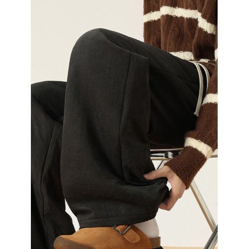 BWKA米白色夾棉山本棉褲女男冬季cleanfit慵懶風加厚保暖濶腿褲子 BWKA米白色夾棉山本棉褲女男冬季cleanfit慵懶風加厚保暖濶腿褲子