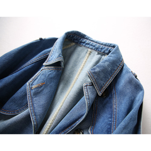 品牌專櫃撤櫃女裝原單日系輕奢牛仔外套休閒氣質插肩夾克上衣 品牌專櫃撤櫃女裝原單日系輕奢牛仔外套休閒氣質插肩夾克上衣