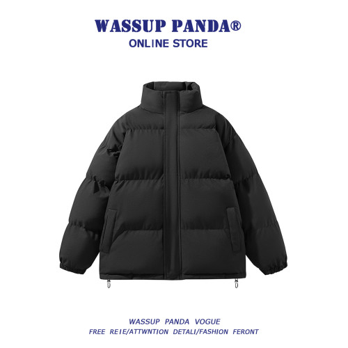 WASSUP PANDA純色立領羽絨服男冬季加厚棉襖麵包服情侶棉服外套 WASSUP PANDA純色立領羽絨服男冬季加厚棉襖麵包服情侶棉服外套