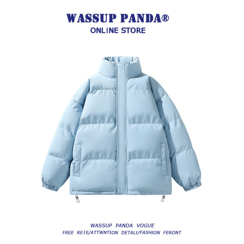 WASSUP PANDA純色立領羽絨服男冬季加厚棉襖麵包服情侶棉服外套 WASSUP PANDA純色立領羽絨服男冬季加厚棉襖麵包服情侶棉服外套
