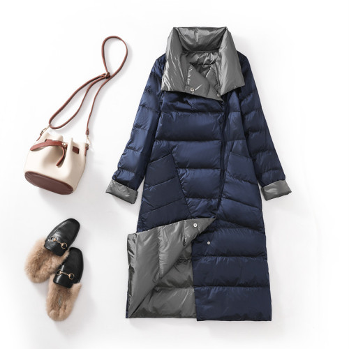 冬兩面穿輕薄羽絨服女中長款過膝白鴨絨反季大碼媽媽中老年雙面穿 冬兩面穿輕薄羽絨服女中長款過膝白鴨絨反季大碼媽媽中老年雙面穿