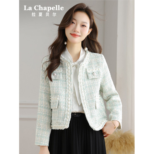拉夏貝爾高級感小香風短款外套女2025年春季新款開名媛衫圓領上衣 拉夏貝爾高級感小香風短款外套女2025年春季新款開名媛衫圓領上衣