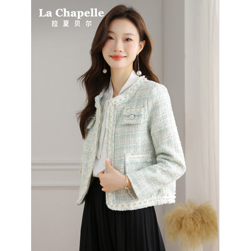 拉夏貝爾高級感小香風短款外套女2025年春季新款開名媛衫圓領上衣 拉夏貝爾高級感小香風短款外套女2025年春季新款開名媛衫圓領上衣