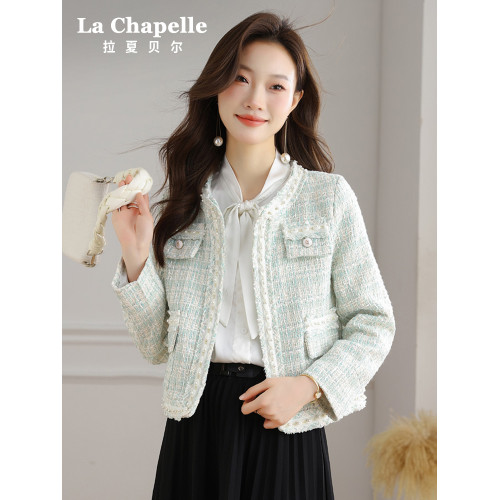拉夏貝爾高級感小香風短款外套女2025年春季新款開名媛衫圓領上衣 拉夏貝爾高級感小香風短款外套女2025年春季新款開名媛衫圓領上衣
