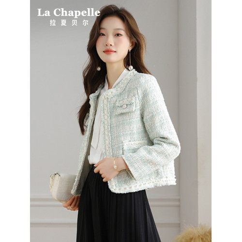 拉夏貝爾高級感小香風短款外套女2025年春季新款開名媛衫圓領上衣 拉夏貝爾高級感小香風短款外套女2025年春季新款開名媛衫圓領上衣