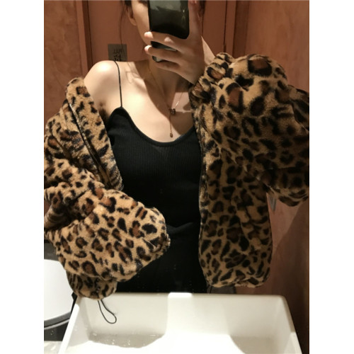 洋氣豹紋皮草毛絨外套女秋冬韓版寬松慵懶加厚保暖大衣羊羔毛棉服 洋氣豹紋皮草毛絨外套女秋冬韓版寬松慵懶加厚保暖大衣羊羔毛棉服