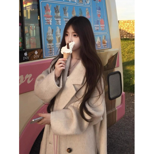 燕麥羽絨服內膽呢子大衣女2025新款秋冬韓系小個子中長款毛呢外套 燕麥羽絨服內膽呢子大衣女2025新款秋冬韓系小個子中長款毛呢外套