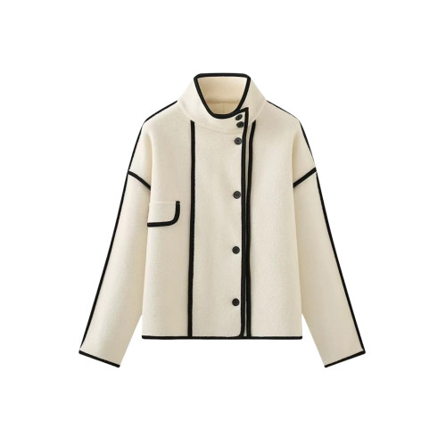 小香風立領毛呢外套女春秋新款大碼胖mm高級感歐貨上衣炸街機車服 小香風立領毛呢外套女春秋新款大碼胖mm高級感歐貨上衣炸街機車服