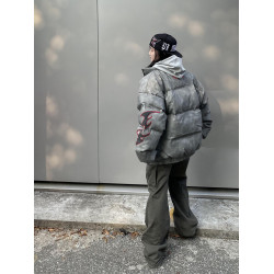 cemoliqiu原創荊棘刺綉字母加厚棉衣情侶秋冬季加厚情侶裝羽絨服