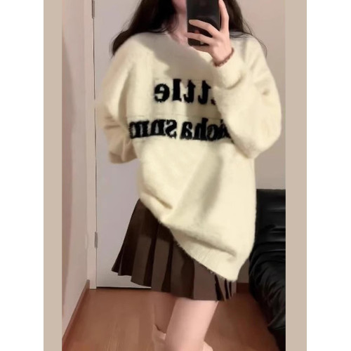 慵懶風白色毛衣女秋冬季穿搭2025新款韓系高級感軟糯內搭打底上衣