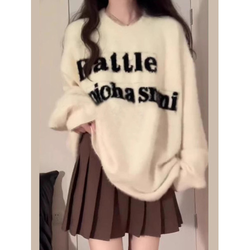 慵懶風白色毛衣女秋冬季穿搭2025新款韓系高級感軟糯內搭打底上衣