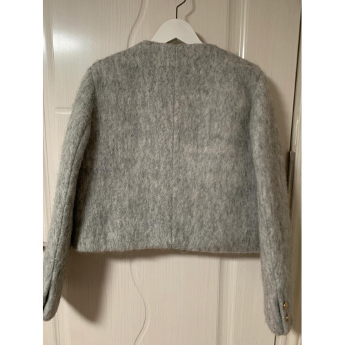 灰色夾棉加厚小香風毛呢外套女2025新款秋冬小個子呢子短款羽絨服 灰色夾棉加厚小香風毛呢外套女2025新款秋冬小個子呢子短款羽絨服