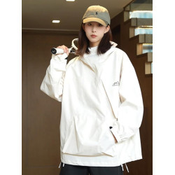 vintage美式戶外連帽沖鋒衣外套女春秋季2025新款爆款防水登山服