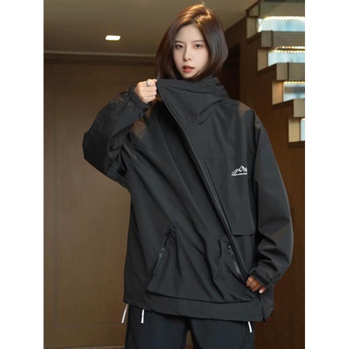 vintage美式戶外連帽沖鋒衣外套女春秋季2025新款爆款防水登山服 vintage美式戶外連帽沖鋒衣外套女春秋季2025新款爆款防水登山服