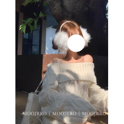 白色一字肩麻花套頭毛衣女秋冬季寬松慵懶風高級感氣質純欲針織衫