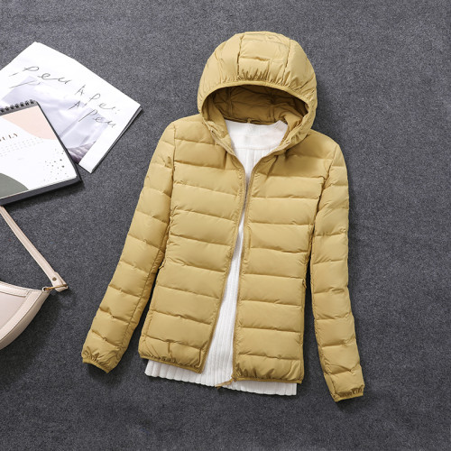 2022年新款無縫壓膠輕薄羽絨服女90白鴨絨媽媽短款連帽輕便超薄款 2022年新款無縫壓膠輕薄羽絨服女90白鴨絨媽媽短款連帽輕便超薄款