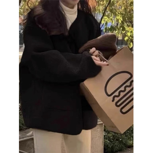 皮毛一體羊羔毛加絨外套女秋冬小香風高級感短款加厚夾克上衣棉服 皮毛一體羊羔毛加絨外套女秋冬小香風高級感短款加厚夾克上衣棉服