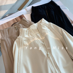 新款簡約瑜珈服長袖女 跑步速乾運動上衣絕美普拉提健身訓練服