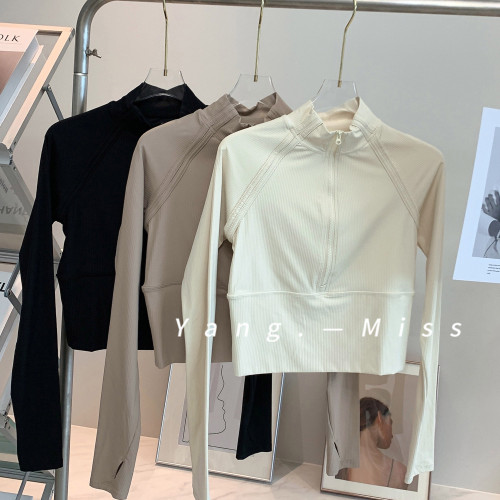 新款簡約瑜珈服長袖女 跑步速乾運動上衣絕美普拉提健身訓練服 新款簡約瑜珈服長袖女 跑步速乾運動上衣絕美普拉提健身訓練服