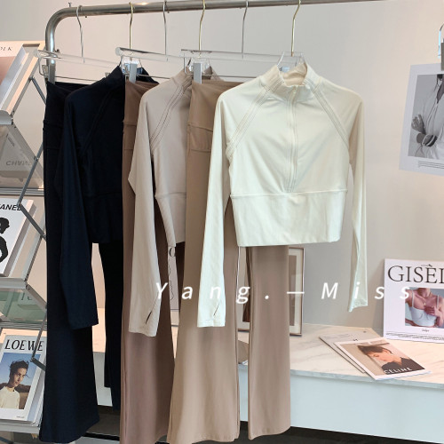 新款簡約瑜珈服長袖女 跑步速乾運動上衣絕美普拉提健身訓練服 新款簡約瑜珈服長袖女 跑步速乾運動上衣絕美普拉提健身訓練服