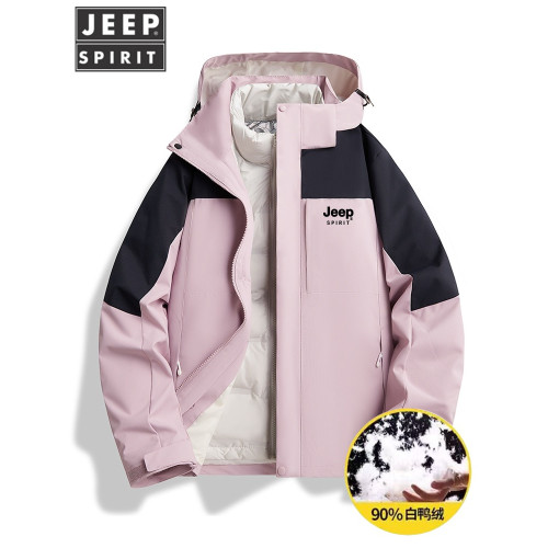 JEEP三合一可拆卸羽絨內膽沖鋒衣女款2025冬季戶外防風登山外套男 JEEP三合一可拆卸羽絨內膽沖鋒衣女款2025冬季戶外防風登山外套男