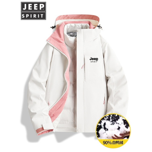 JEEP三合一可拆卸羽絨內膽沖鋒衣女款2025冬季戶外防風登山外套男 JEEP三合一可拆卸羽絨內膽沖鋒衣女款2025冬季戶外防風登山外套男