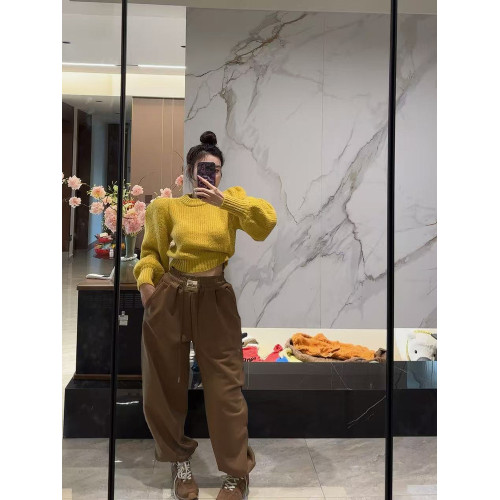 【韓女體騐卡】原單泡菜高品質泡泡袖彩色套頭毛衣