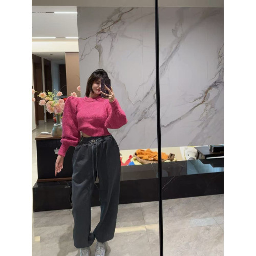 【韓女體騐卡】原單泡菜高品質泡泡袖彩色套頭毛衣