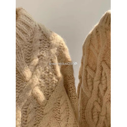 日系復古大碼麻花毛衣女加厚寬松慵懶風外穿秋冬遮肉顯瘦毛針織衫