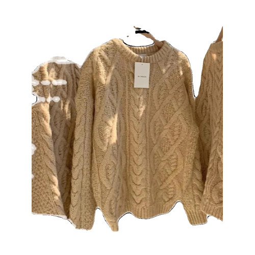 日系復古大碼麻花毛衣女加厚寬松慵懶風外穿秋冬遮肉顯瘦毛針織衫