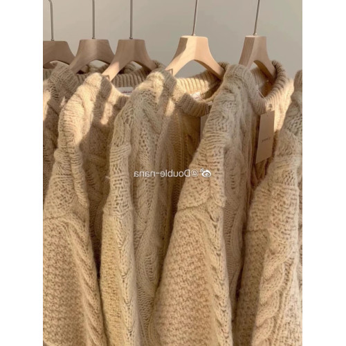 日系復古大碼麻花毛衣女加厚寬松慵懶風外穿秋冬遮肉顯瘦毛針織衫