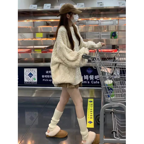 慵嬾風寬鬆復古中長款毛衣女秋冬2025新款爆款套頭內搭針織衫上衣