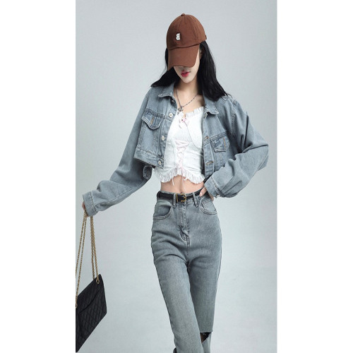 小個子辣妹短款牛仔外套女2025春秋設計感小衆寬松百搭藍色牛仔衣 小個子辣妹短款牛仔外套女2025春秋設計感小衆寬松百搭藍色牛仔衣