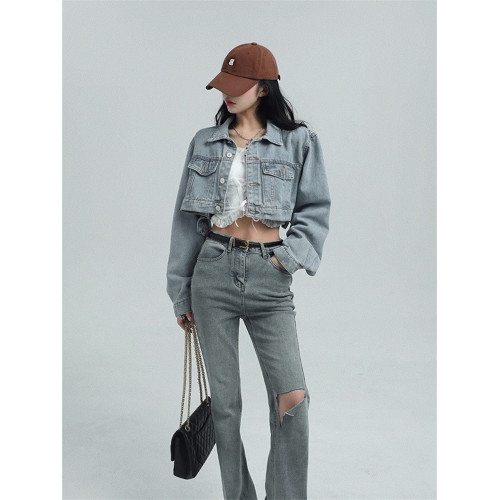 小個子辣妹短款牛仔外套女2025春秋設計感小衆寬松百搭藍色牛仔衣 小個子辣妹短款牛仔外套女2025春秋設計感小衆寬松百搭藍色牛仔衣